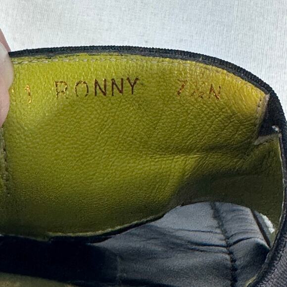 Donald J Pliner Women's sz 7.5 N Ronny Black Leather Slip On Square Toe 90s Y2K - Picture 7 of 11